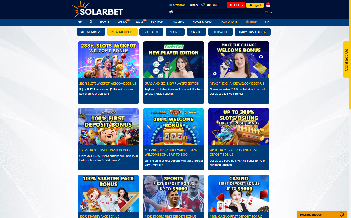 Solarbet Bonus Page